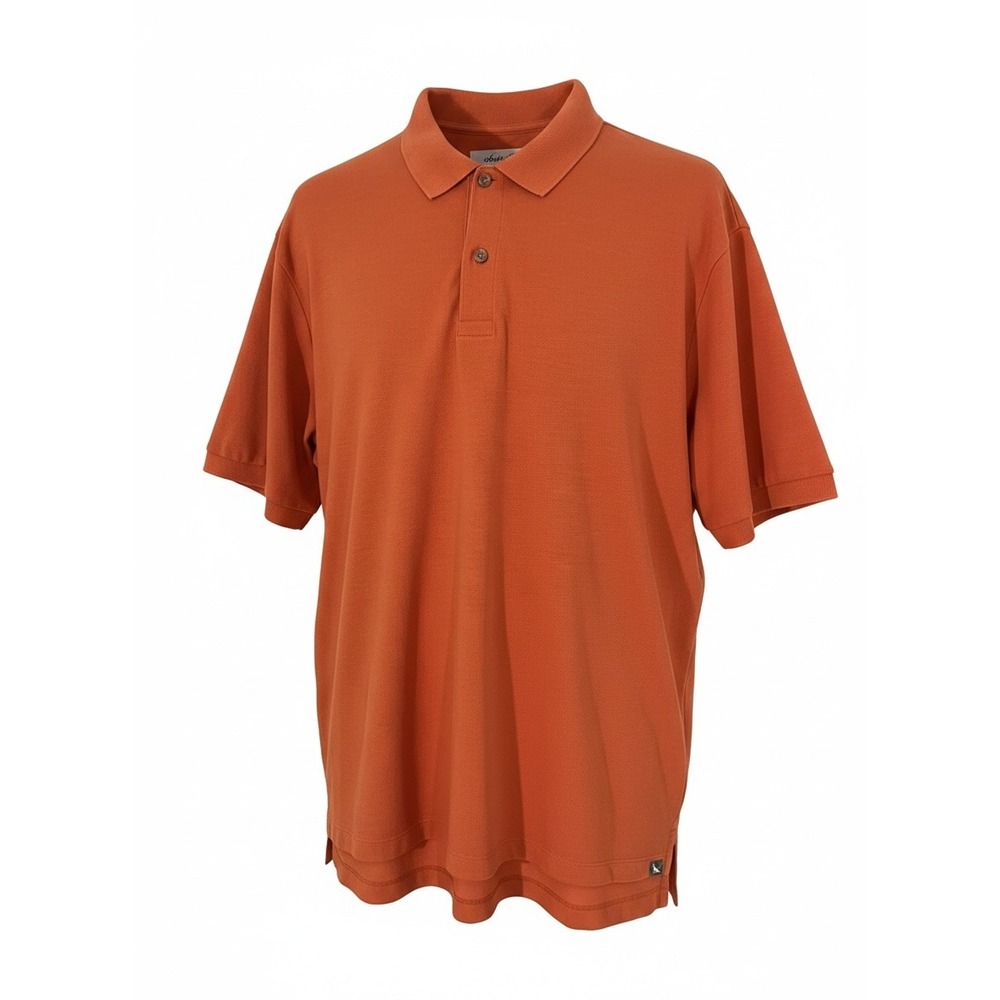 Eddie Bauer Short Sleeve Polo Shirt Mens XL Tall Muted Orange Casual Golf Preppy